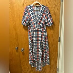 Vera Moda Dress in Blue and Red Plaid